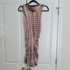 Shein Brown Tie-Dye Midi Dress Size L